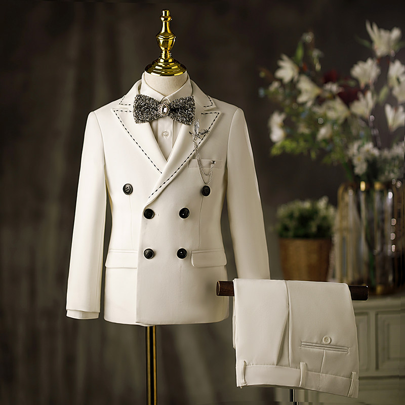 儿童西装套装秋冬花童男童礼服英伦生日西服西服