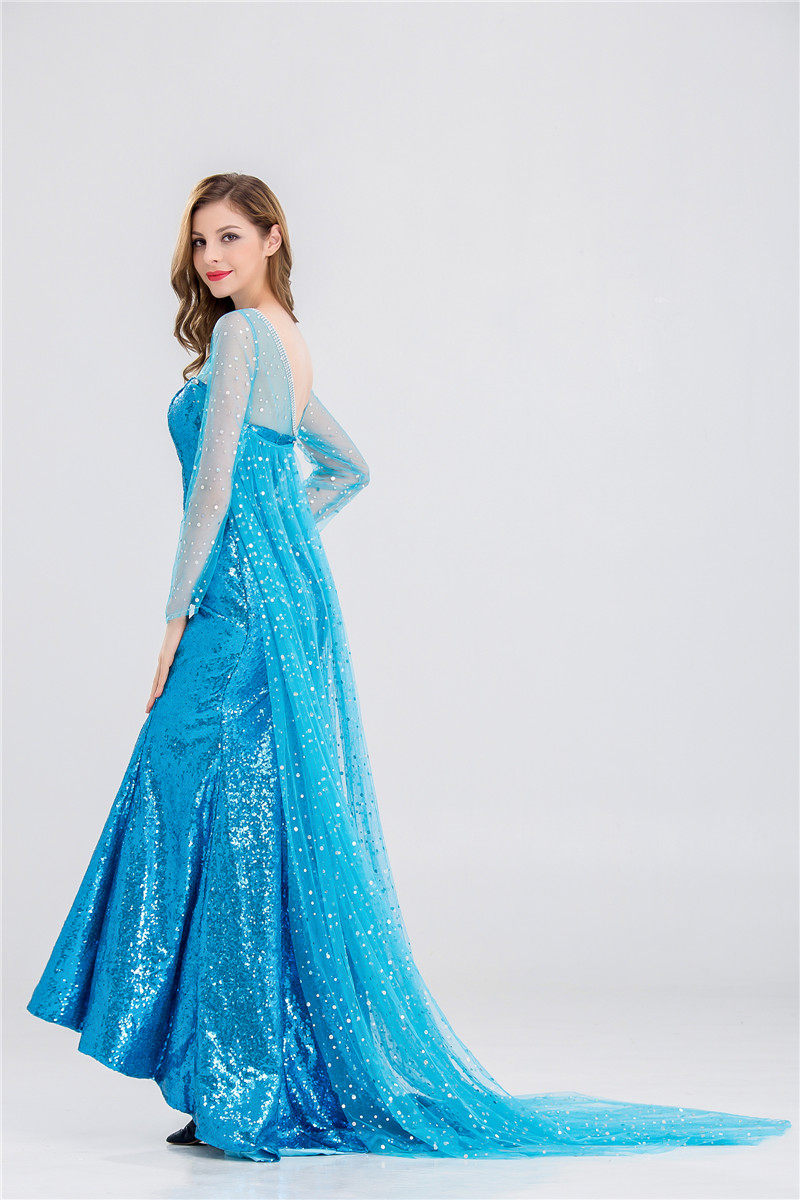 万圣节frozen冰雪奇缘elsa连衣裙cosplay公主礼服成人服饰