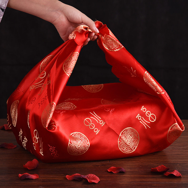 结婚庆用品婚房婚礼布置红布包裹布新娘女方陪嫁必备品高档包袱皮