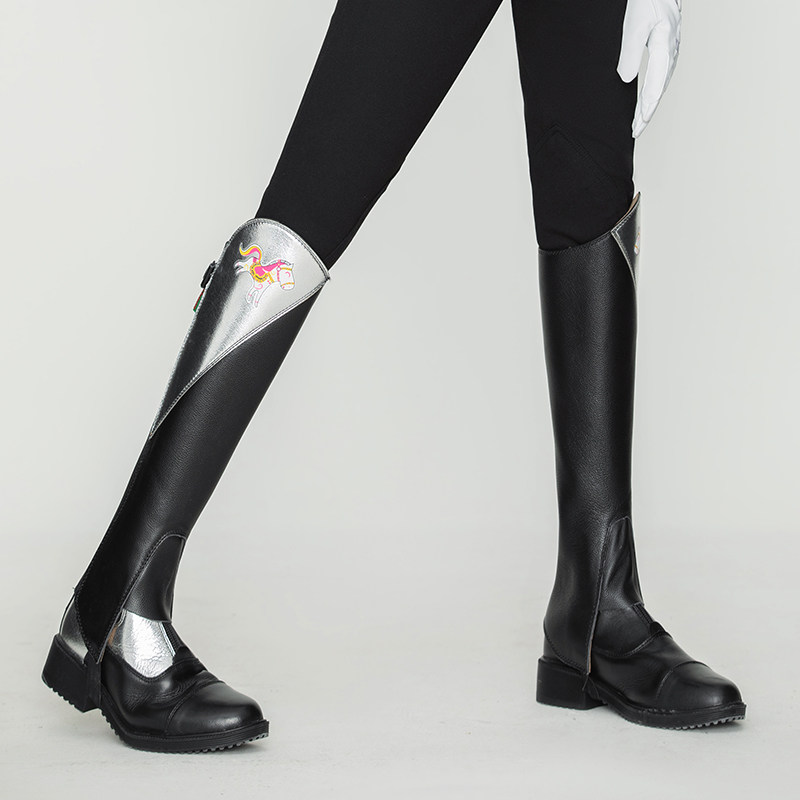 儿童马靴马术八尺龙短靴骑马骑士骑士马靴