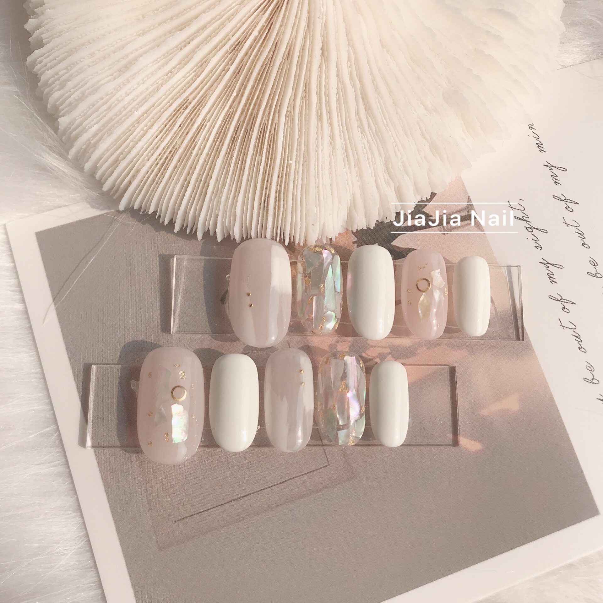 jiajianail手工定制甲片光疗穿戴指甲日式ins温柔美甲工具