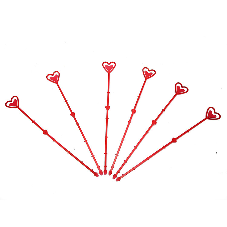 卡片插签塑料桃心花插贺卡插杆心形长短花叉固定夹鸡心扦花店用品_双