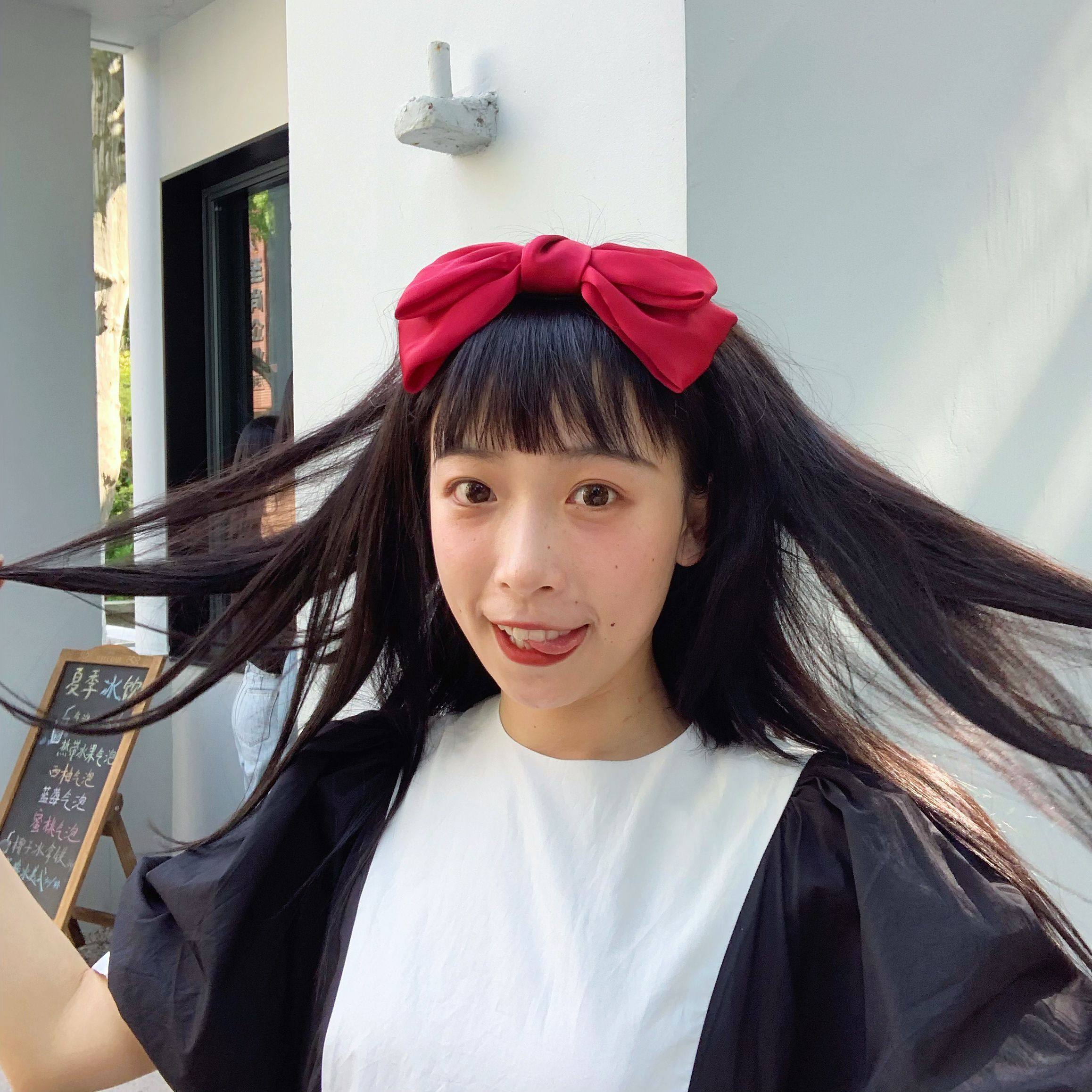 姚叔叔在逃公主chao大缎面蝴蝶结显脸小发箍日系少女发卡头箍女