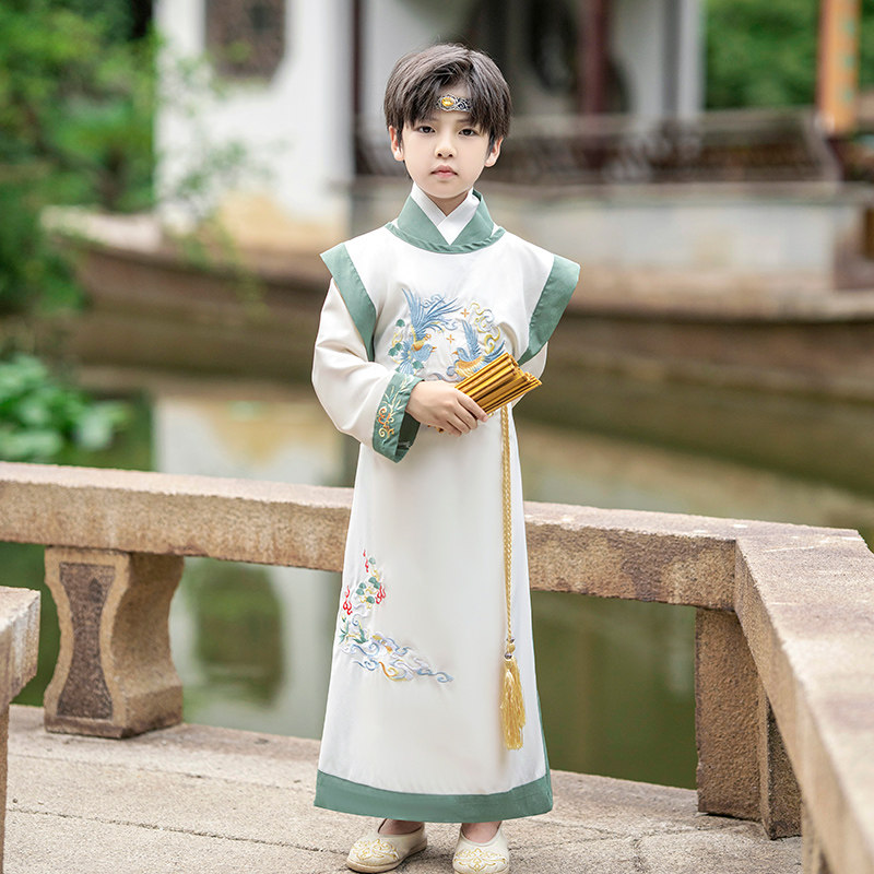 新款儿童古装汉服男童唐装演出服中国国风帅气唐装