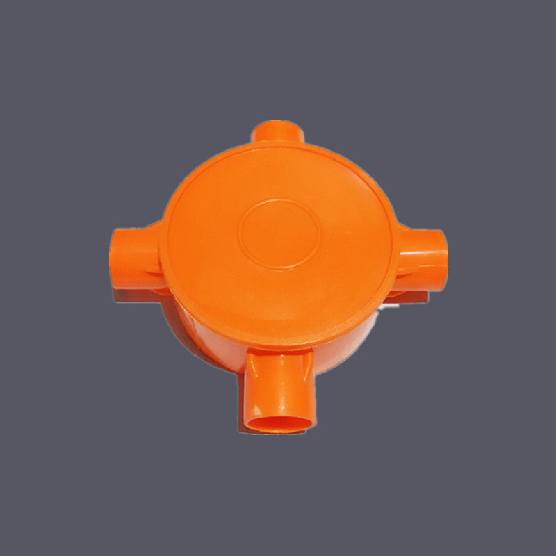 包邮百只装阻燃pvc3分16线管分线盒圆四通司令盒四叉明装盒多颜色