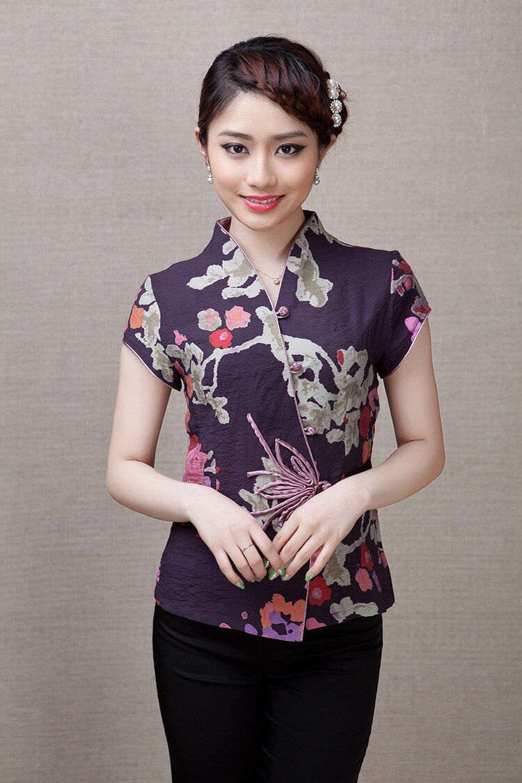 中老年女装中年妈妈新款夏装短袖服装唐装上衣