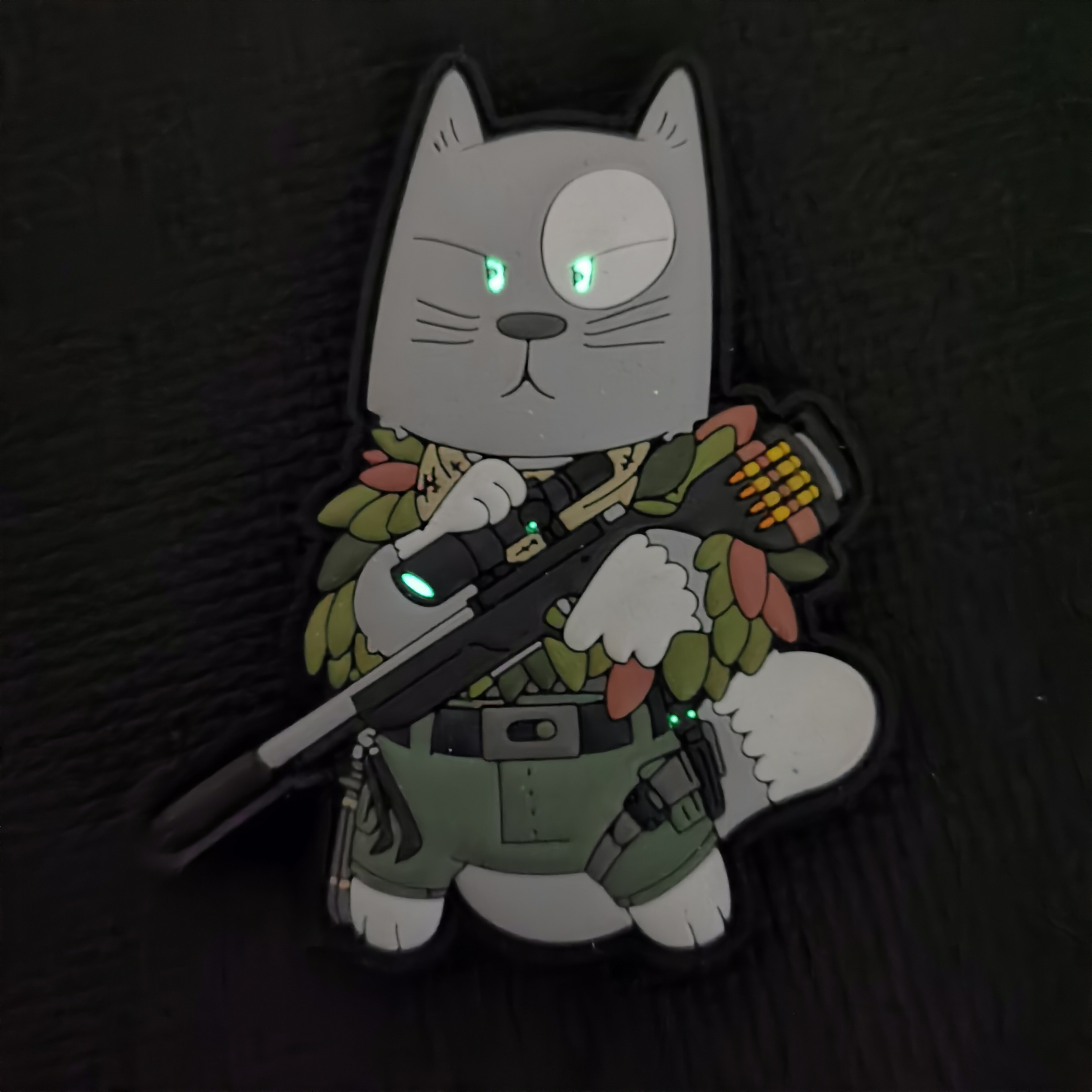 德国tacopsgetaccat夜光光猫战术士气魔术pvc臂章其他服饰配件