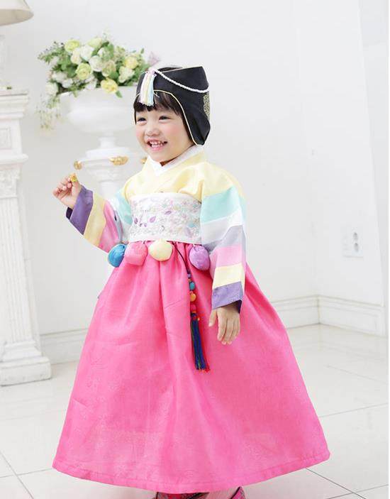 韩服新款韩国古装宫廷礼服朝鲜族女童宝宝周岁儿童演出服