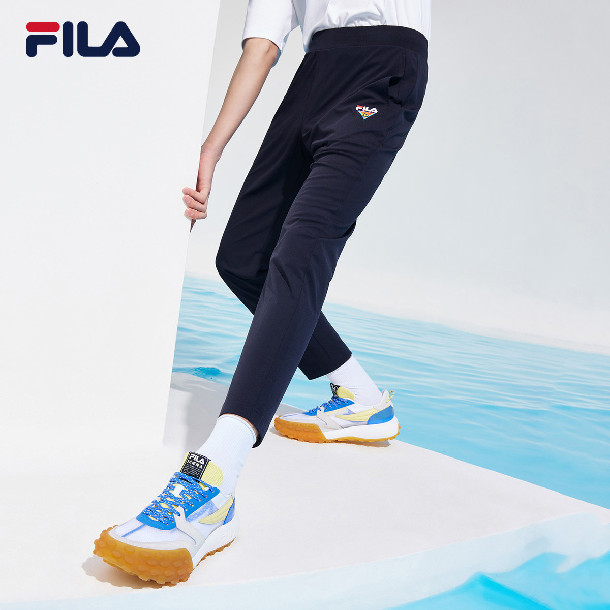 fila斐乐官方男士针织长裤2021冬季新款休闲裤运动长裤