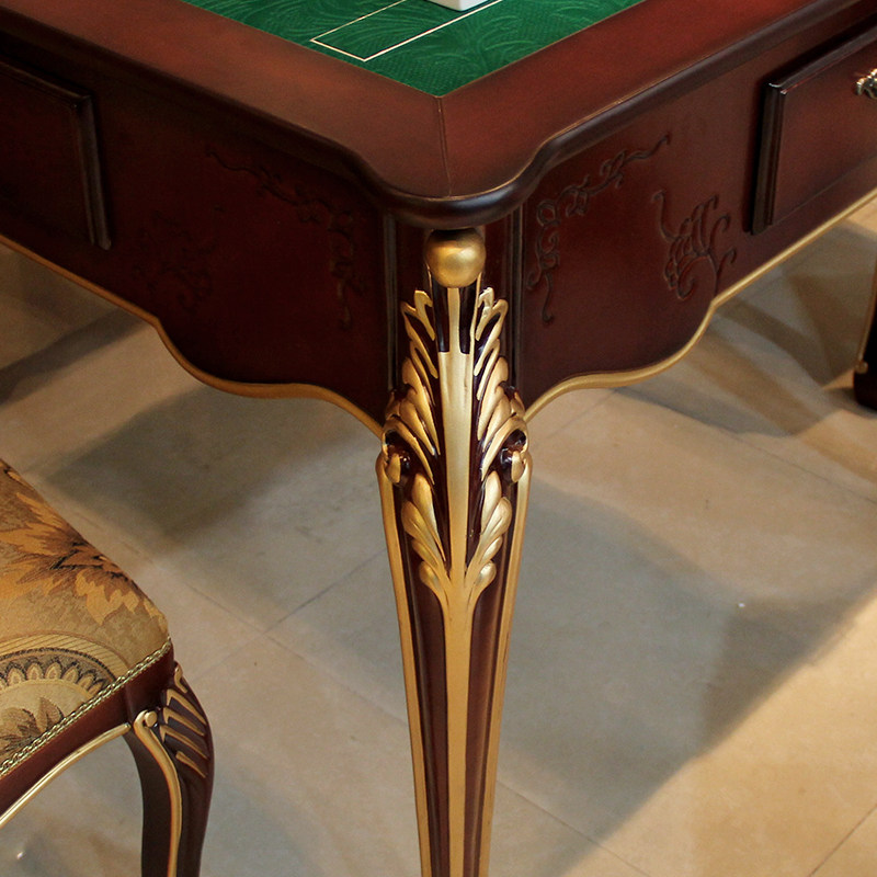 新款实木麻将机全自动餐桌两用欧式折叠圆形麻将桌电动机麻棋牌桌