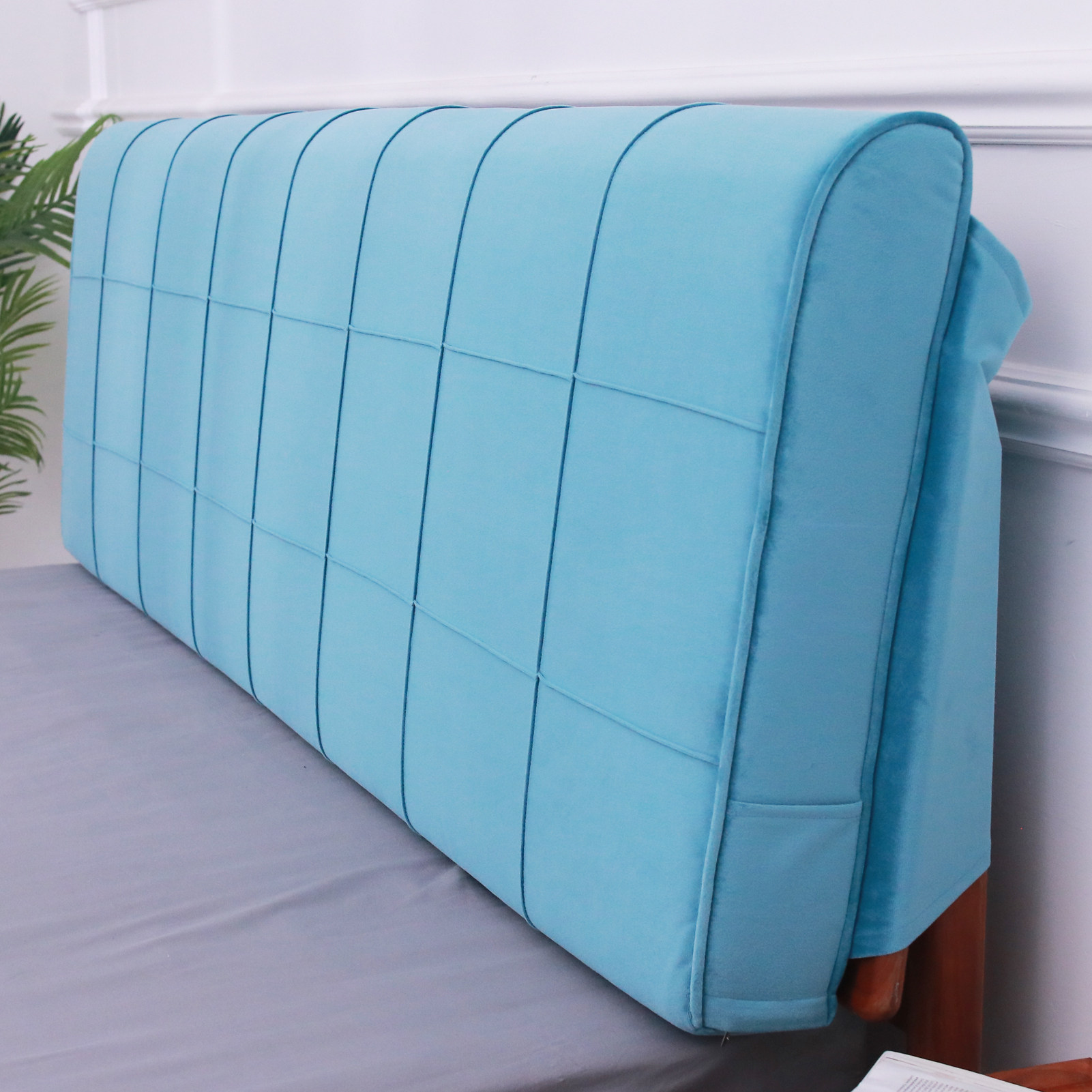 靠背床头天鹅绒软包一体自粘枕大软垫靠垫榻榻米床头靠垫