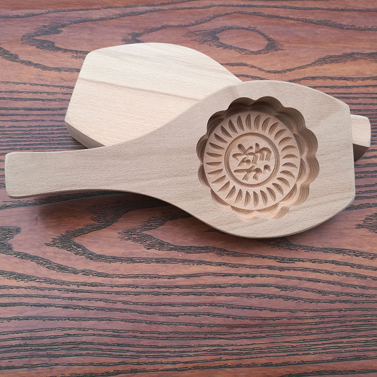 木制雕刻烘焙圆饼工具糕点面食馒头月饼家用烘焙模具