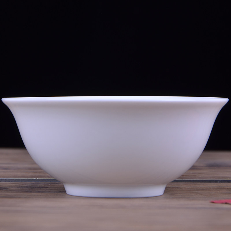 高白瓷中式陶瓷logo定制加字简约家用纯白色景德镇碗