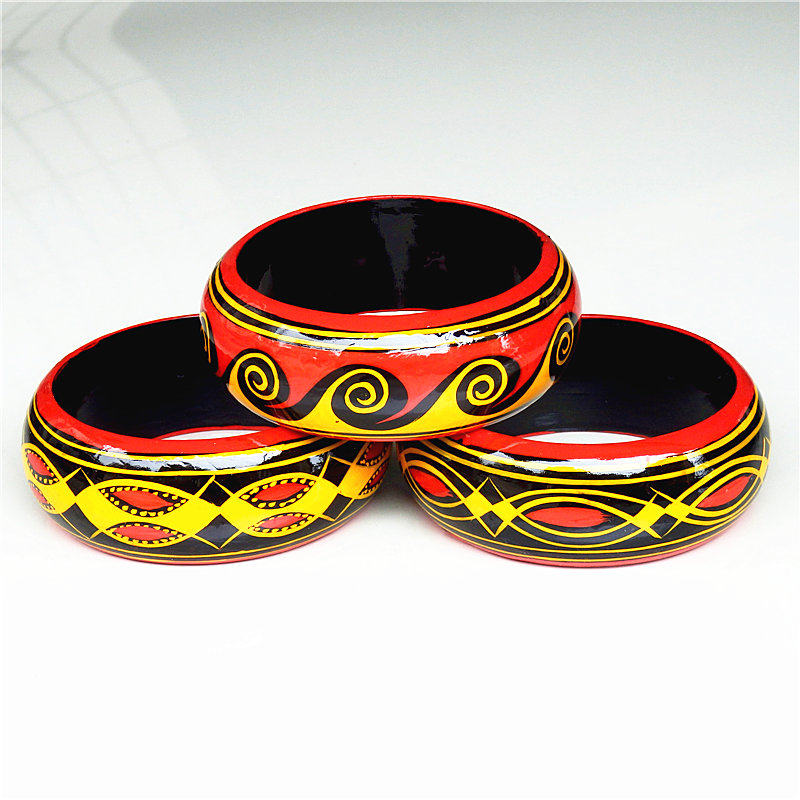 四川凉山少数民族特色工艺品昭觉彝族漆器大手手镯彝族