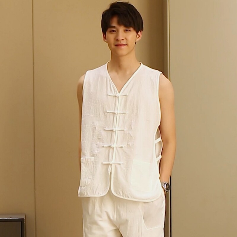 夏中式中老年棉麻背心老式复古汗衫老北京马褂唐装背心