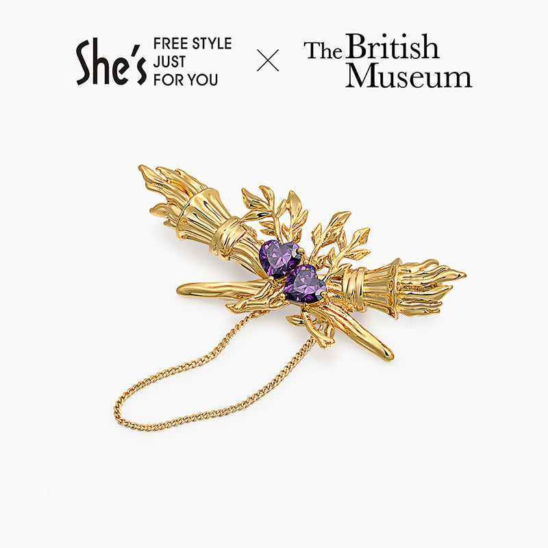 shes大英博物馆守护心灵复古欧式流苏胸针高档胸针