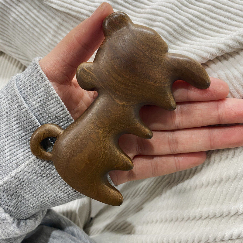 萌虎生肖老虎檀木按摩梳头头皮木梳梳子解压梳子