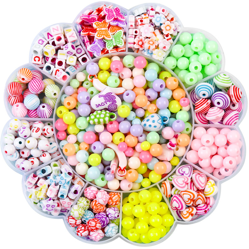 珠子儿童串珠玩具diy手工手工制制作材料小女孩手工串珠