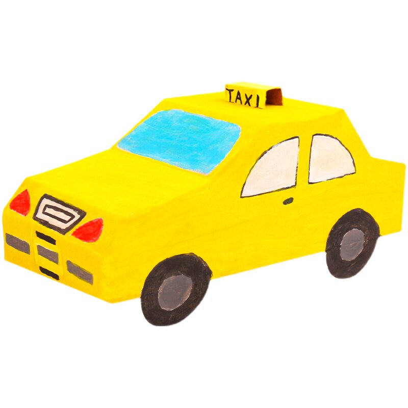 摆地摊儿童手工小汽车纸板飞机坦克制作材料纸箱白模填色