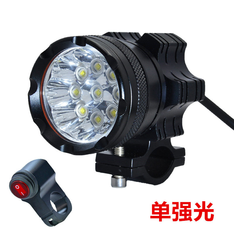 摩托车大灯改装led强光12v爆闪外置射灯电动电动车灯