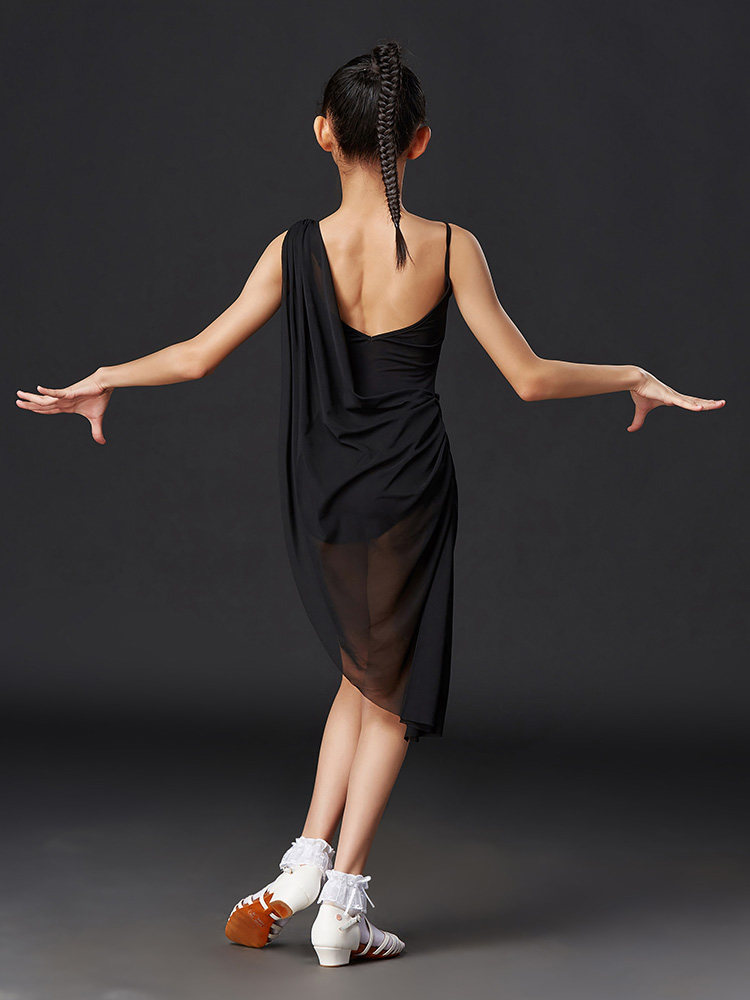 拉丁舞皇朝皇朝拉丁服儿童女新款比赛练功无袖演出服拉丁舞练习套装