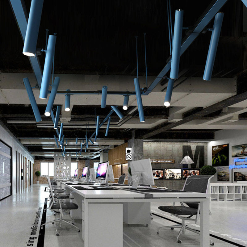 射灯led北欧创意工业风服装店展厅吧台艺术吊灯导轨道办公室灯具