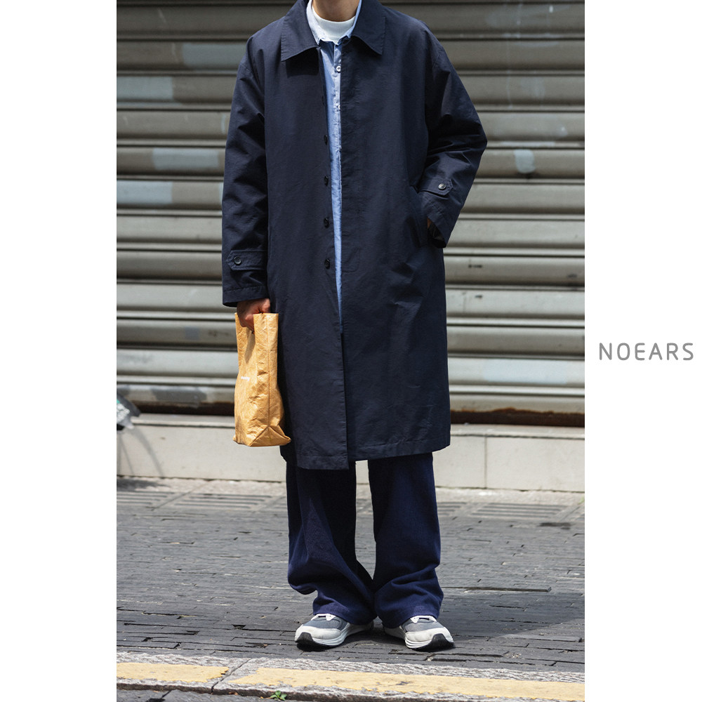 noears藏青青色巴尔巴尔马马肯日系工装cityboy风衣风衣