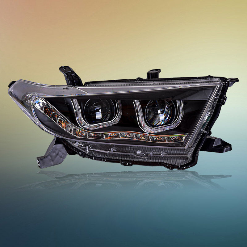 大灯专用用于丰田汉兰达总成12-14款改装led流水大灯总成