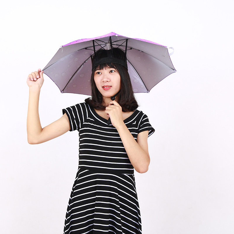 单层垂钓防晒头戴遮阳伞渔具轻便雨伞伞帽帽伞头戴摄影伞钓鱼户外