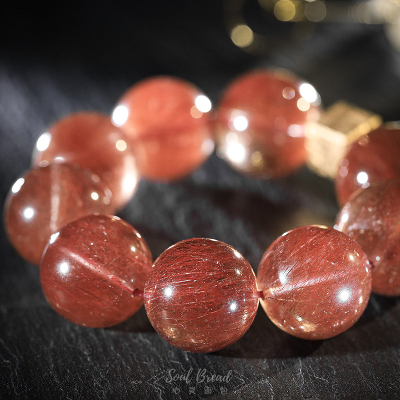 心灵面包红发晶手串顺发密发彩发水晶海底本我手链