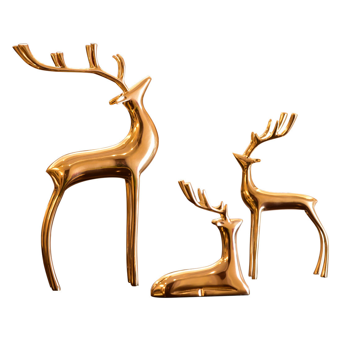 铜鹿摆件家居家居装饰装饰品欧式创意客厅玄关电视柜摆件