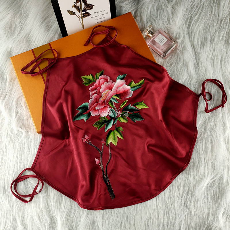 肚兜刺绣牡丹苏绣成人宫廷宫廷花花卉睡衣真丝肚兜
