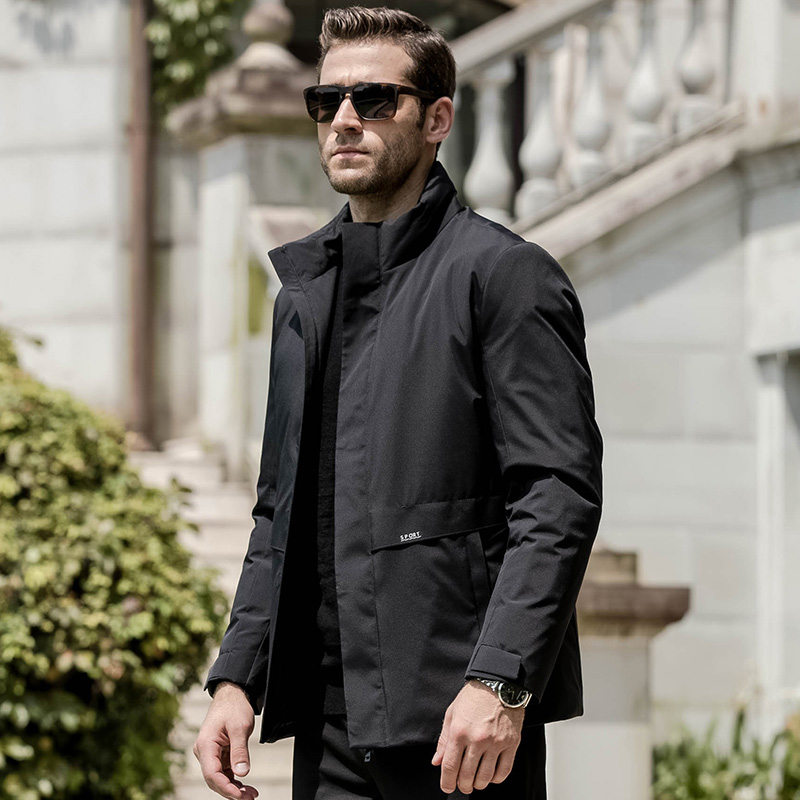 轻薄羽绒服男2022年新款冬季商务外套短款立领保暖休闲中年爸爸装