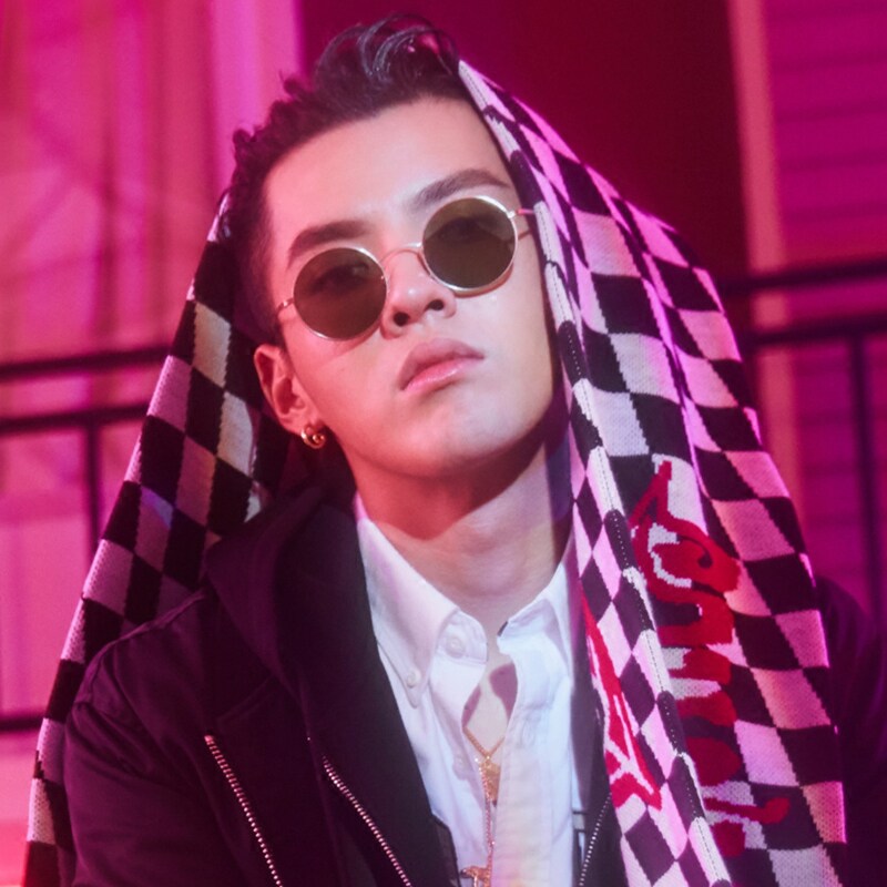 gai爷吴亦凡同款墨镜男潮网红嘻哈圆框金丝太阳眼镜太子师爷汉奸