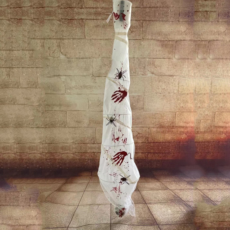 万圣节白色发光发声人蛹倒挂密室逃脱鬼屋恐怖其它