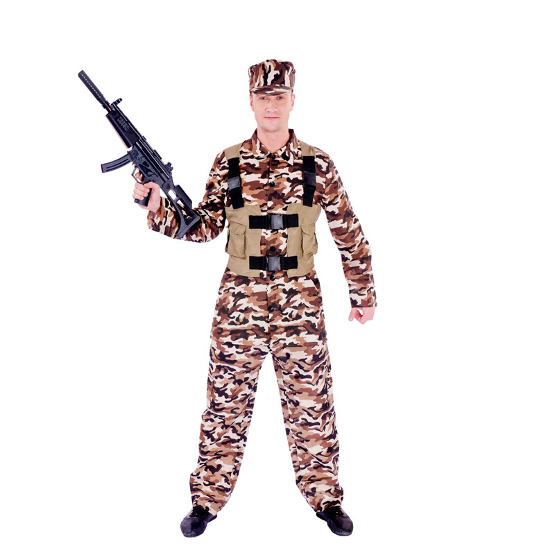 cos万圣节成人士兵迷彩迷彩服服装特种部队军队战士服饰