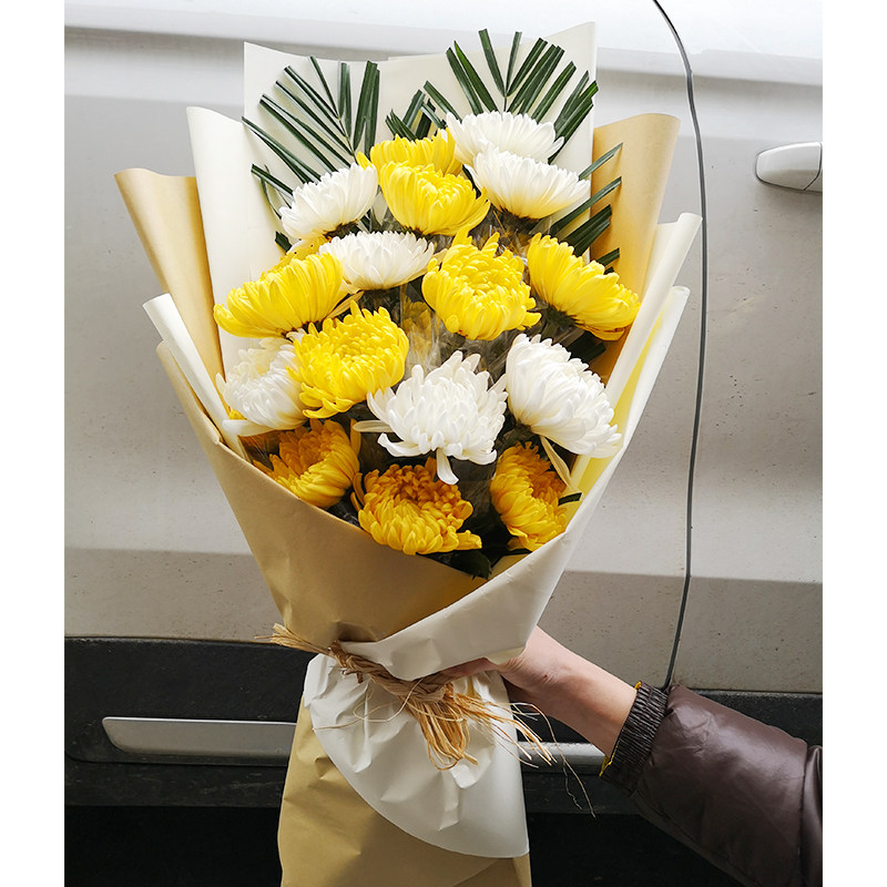 长沙鲜花速递同城清明节菊花花束芙蓉天心岳麓冬至鲜花速递同城