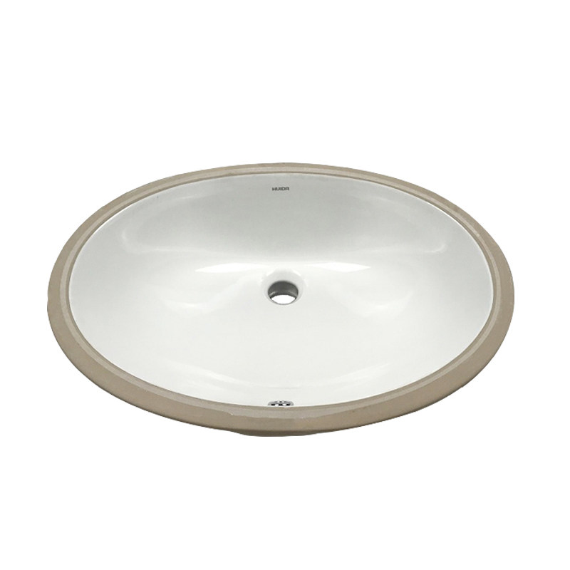 惠达卫浴 吸水率低 洗脸盆大 陶瓷台下盆椭圆洗面盆嵌入式hdlu012