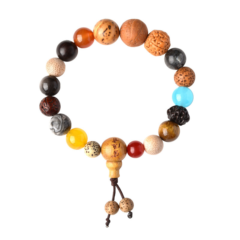 杭州灵隐菩提十八子手串多宝佛珠文玩星月玛瑙手链