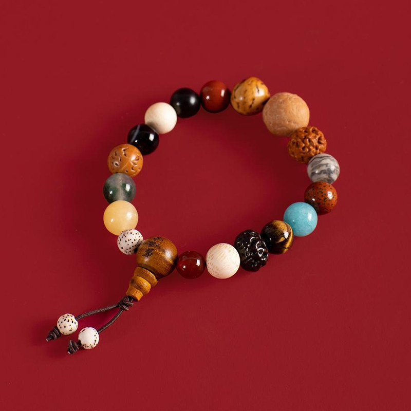 杭州灵隐菩提十八子手串多宝佛珠文玩星月玛瑙手链