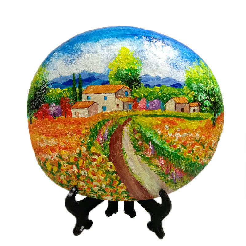 儿童石头画成成品定制风景diy手绘创意情侣手绘真人漫画