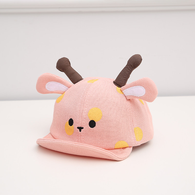 儿童帽子春秋秋季纯棉鸭舌帽婴幼儿可爱超萌小鹿帽子