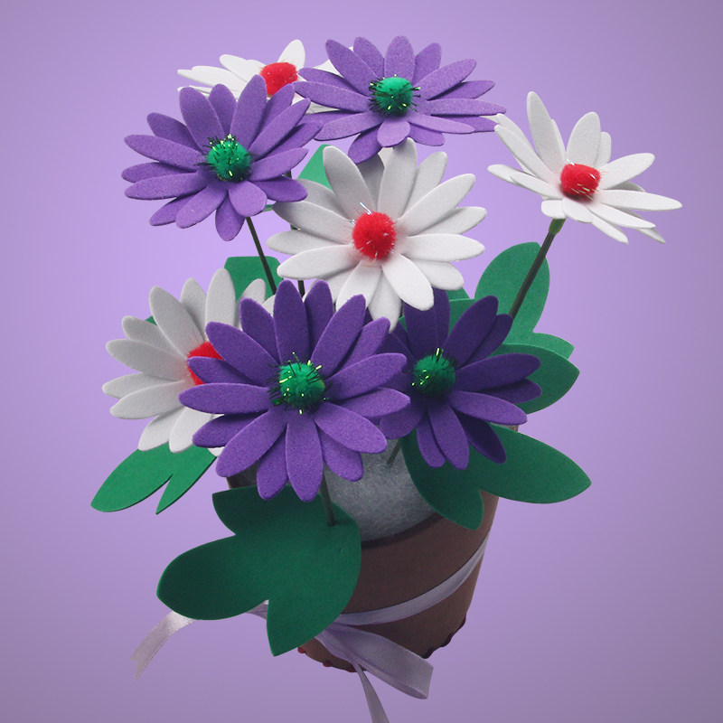 材料eva海绵绵纸手工diy制作泡沫纸花花盆手工创意粘贴类