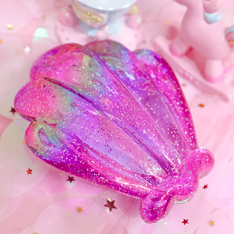 镭射贝壳梳子ins梦幻少女闪闪按摩梳子