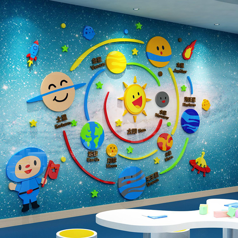 幼儿园科学学区墙面装饰品环境布置材料儿童房间墙贴
