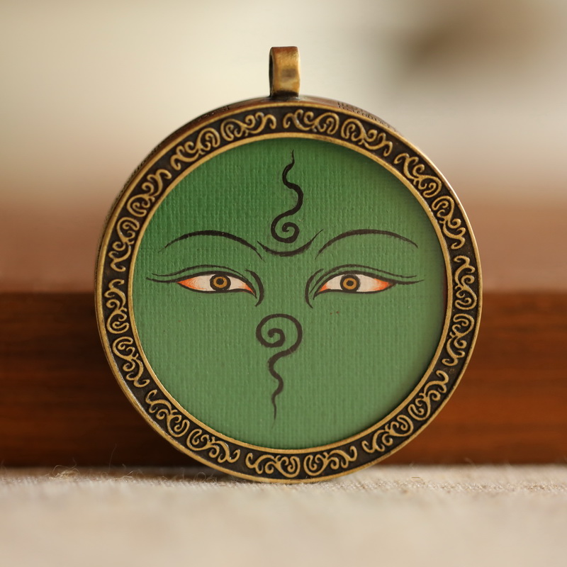 f003佛即即佛挂佛眼卡车唐卡车尼泊尔随身母佛眼绿度藏族唐卡