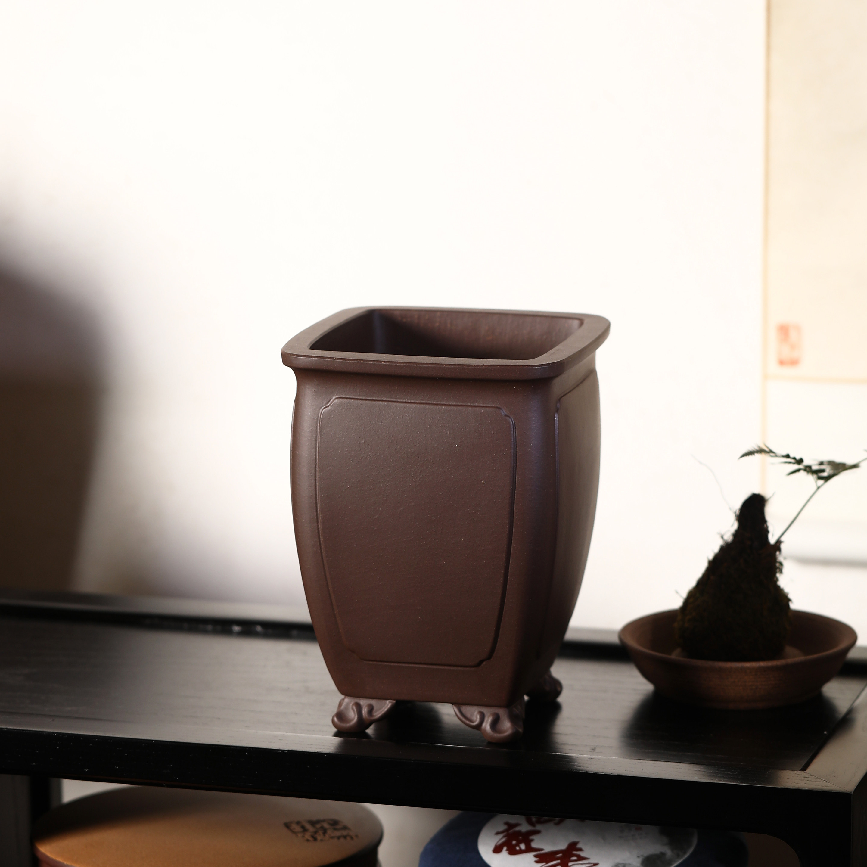 宜兴原矿紫砂精品品兰花盆王永清名家盆奎四方花盆