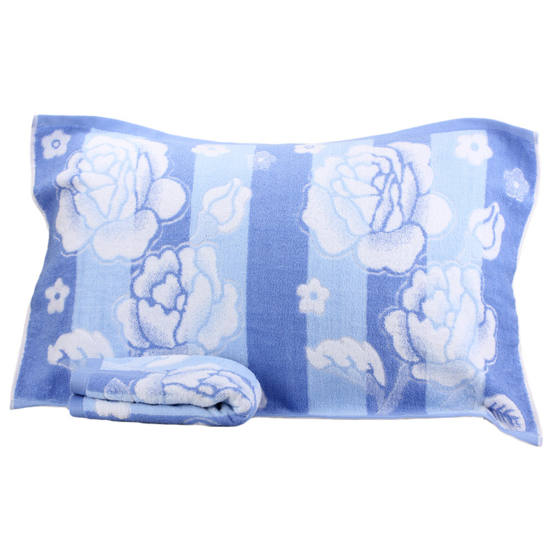 枕巾祝海纯棉加大加厚全棉情侣成人婚庆2条枕巾