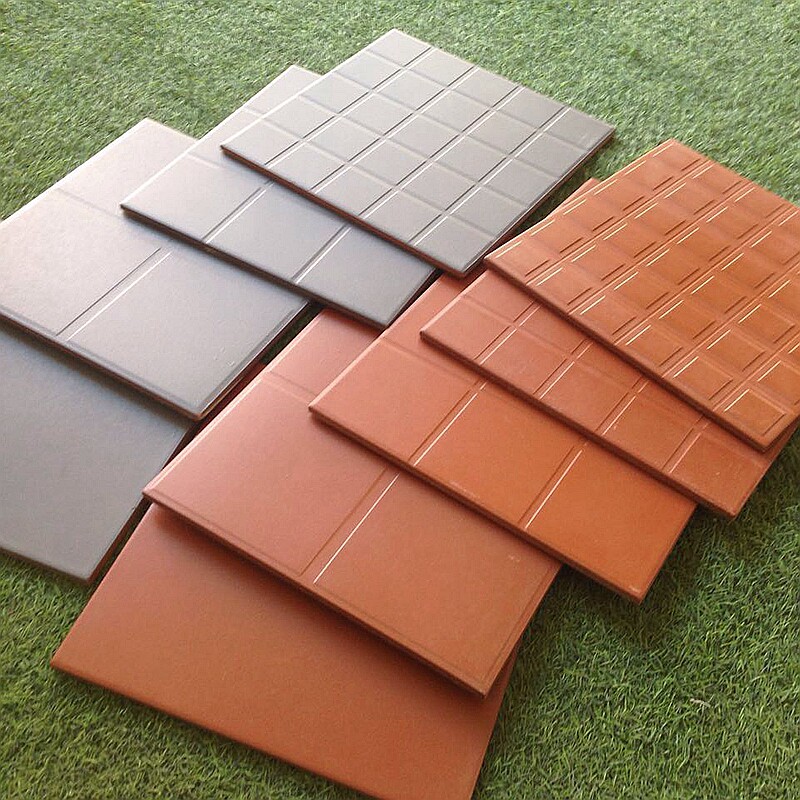 酒店厨房吸水300x300通体红色防滑耐磨地砖饭店仿古砖包括文化石