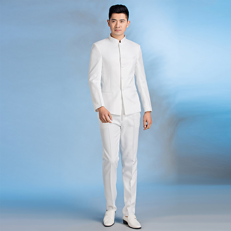 新款中山装套装立领民国风男装五四青年大合唱演出服加大码礼服男